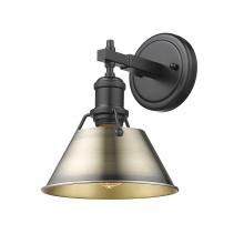  3306-BA1 BLK-AB - Orwell 1-Light Bath Vanity in Matte Black with Aged Brass